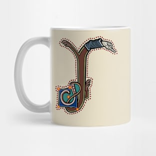 Letter J Manicule W 14C Maastricht Psalter parody Mug